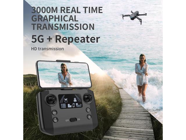 Binygo KF101 MAX GPS Drones with Camera for Adults 4K, RC Distance 5000M, 3 Axis Gimbal+EIS+Repeater, 5G FPV Foldable Quadcopter with Brushless Motor, 30Mins Flight Time 6K with three battery