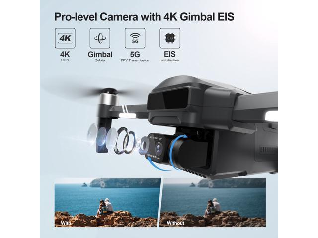 Holy Stone HS600 GPS Drone with 4K Camera, 2-Asix Gimbal, EIS and 3KM FPV - Drones for Adults Brushless Motor, Auto Return, Follow Me, Waypoints, Circle Fly and 56 Min Long Flight